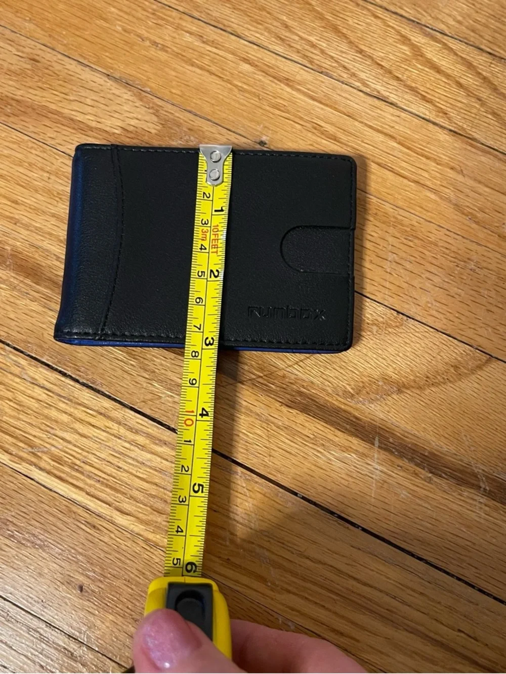 Runbox Slim Black Leather Money Clip Wallet for Men
